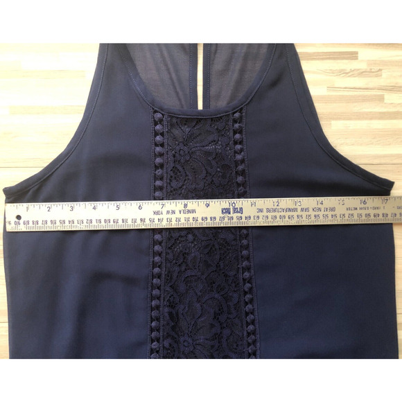 I.N. San Francisco, Women's Shift Dress, Lace Sleeveless, Navy Blue, Size Medium - Picture 8 of 8